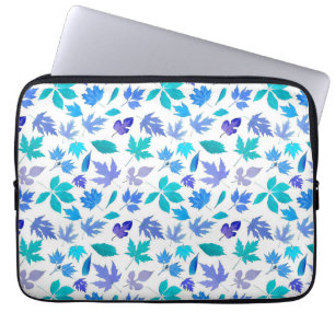 Capa Para Notebook Floral Blue Flowers Pattern Design- 36566
