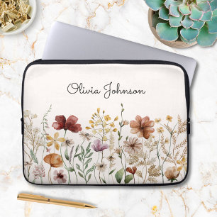 Capa Para Notebook Floral Bonito de Aguarela Personalizado de Flores 