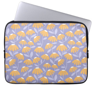 Capa Para Notebook Floral Daisies Pattern Yellow & Heather Blue