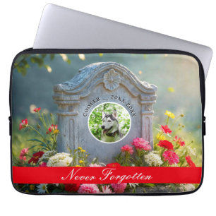 Capa Para Notebook Floral Headstone Pet Tributa Foto Memorial do Cach