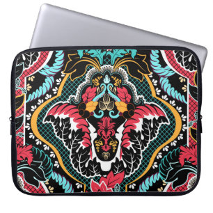 Capa Para Notebook Floral Indiano: Papel de Parede Sem Costura Vintag