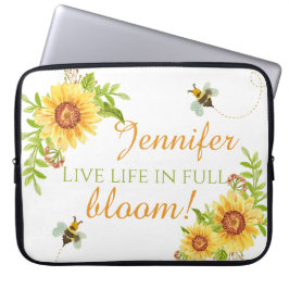 Capa Para Notebook Floral Live Life In Cheio Bloom Personalizado Lapt