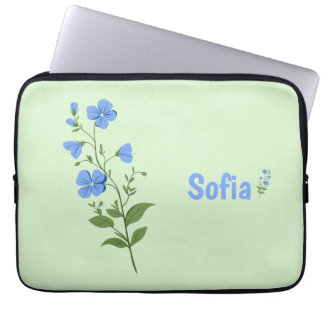 Capa Para Notebook Floral modern daisy blue girly elegant stylish