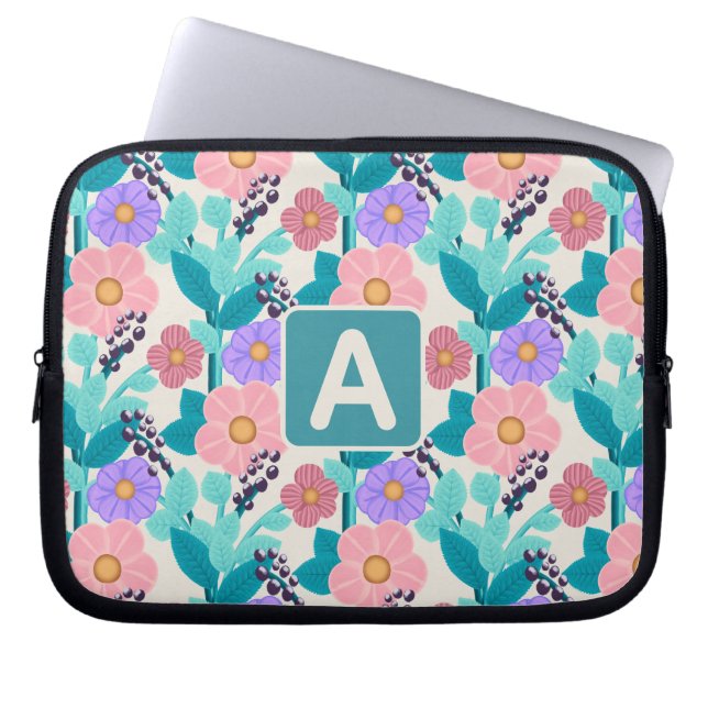 Capa Para Notebook Floral Monograma (Frente)