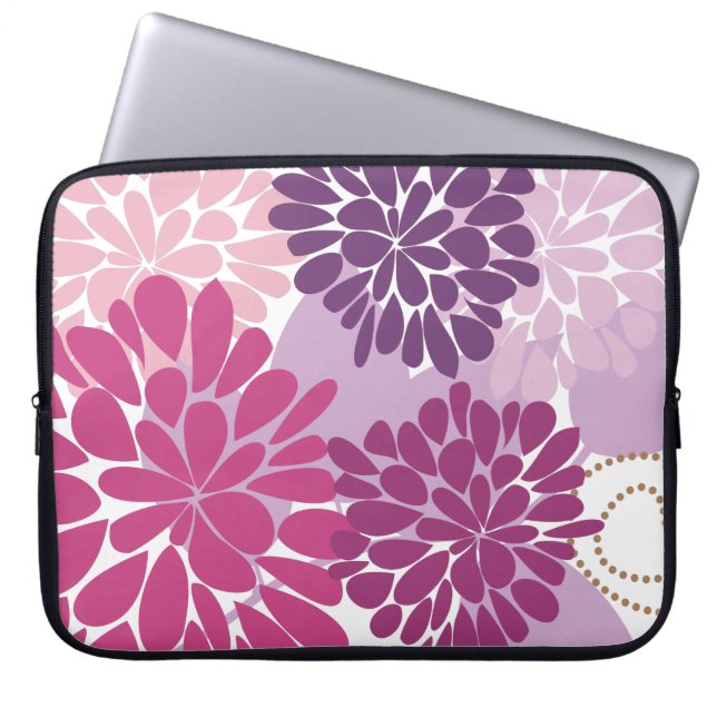 Capa Para Notebook Floral Retro Briletal Cinza-Legal abstrato (Frente)