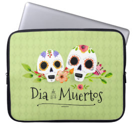 Capa Para Notebook Floral Sugar Skulls Dia de Muertos | Bolsa para La