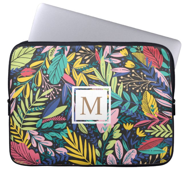 Capa Para Notebook Floral Tropical Vibrante | BOLSA DE LAPTOP (Frente)
