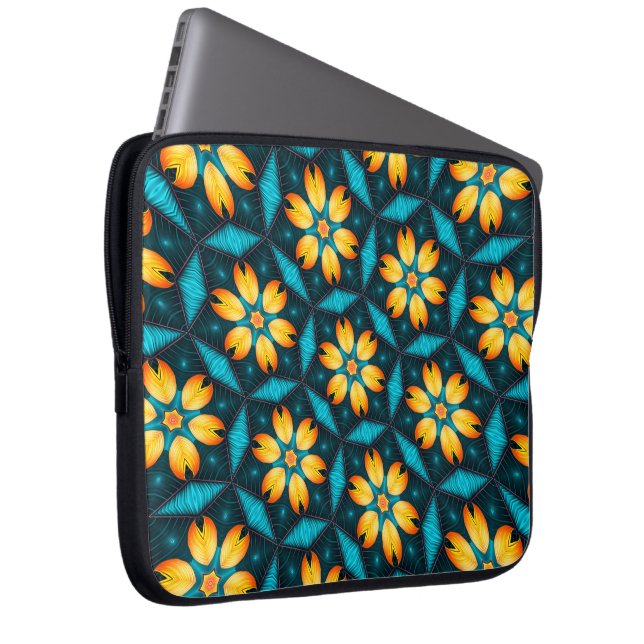 Capa Para Notebook Flores Abstrato amarelas (Frente Esquerda)