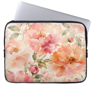 Capa Para Notebook Flores Aquecedoras Românticas de Verão em Aquarela