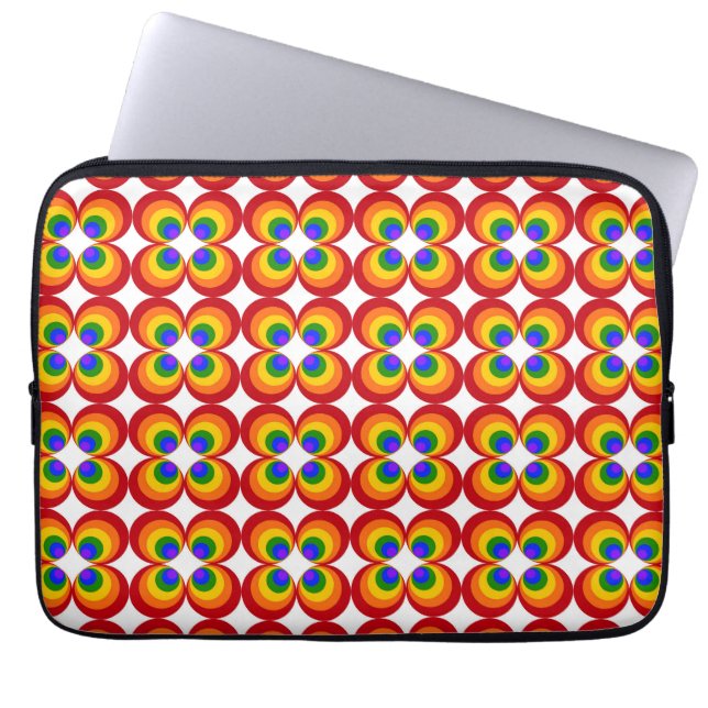 Capa Para Notebook Flores Arco-íris Trippy (Frente)