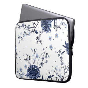 Capa Para Notebook Flores azuis
