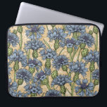 Capa Para Notebook Flores azuis, flores silvestres, amarelo-mel<br><div class="desc">Padrão de vetor desenhado à mão com flores</div>