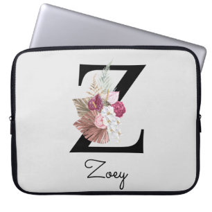 Capa Para Notebook Flores Boho Monogramas Z Iniciais
