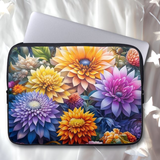 Capa Para Notebook Flores Bonitas de Aquarela em Arte de IA (Criador carregado)