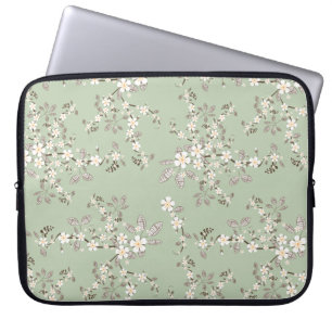 Capa Para Notebook Flores brancas lindíssimas vinhas florescem
