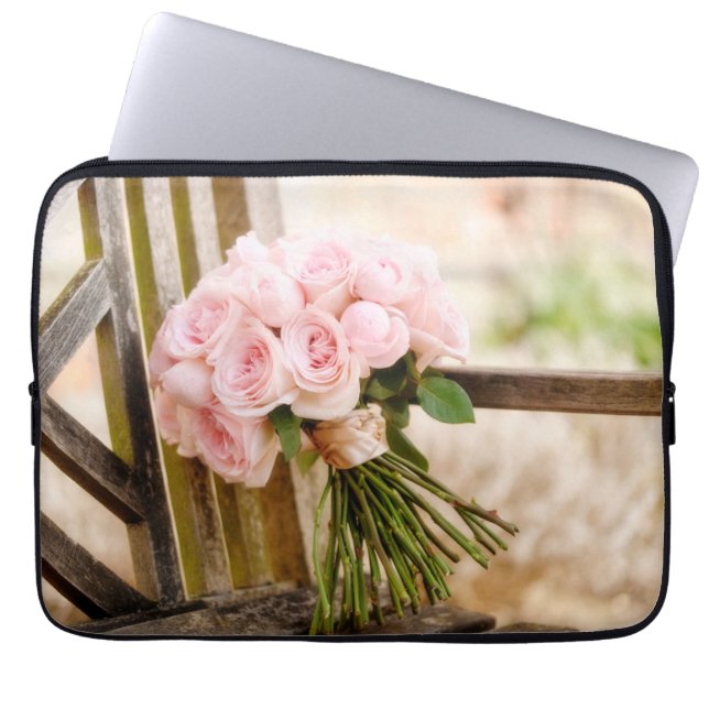 Capa Para Notebook Flores | Buquê rosa-rosa (Frente)