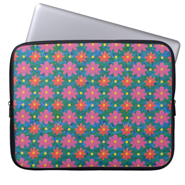 Capa Para Notebook Flores Chic Rangoli e Bolsas de laptop Bolinhas (Frente)