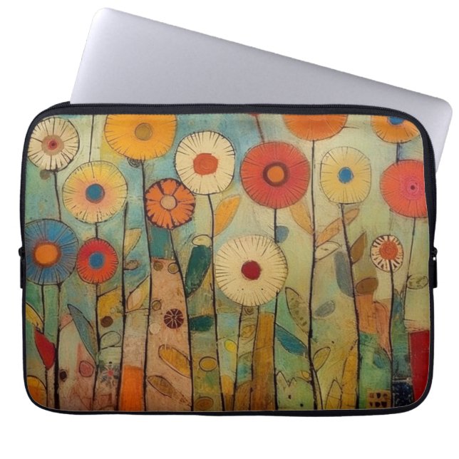 Capa Para Notebook Flores Coloridas Boêmias (Frente)
