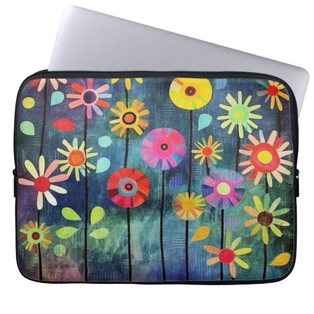 Capa Para Notebook Flores Coloridas Boêmias (Frente)