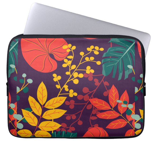 Capa Para Notebook flores coloridas brilhantes em padrão (Frente)