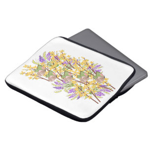 Capa Para Notebook Flores Coloridas e Borboletas