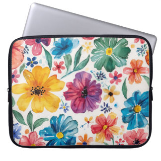 Capa Para Notebook Flores de Aquarela Fofas