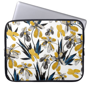 Capa Para Notebook Flores de aquarela: padrão de verão vibrante.