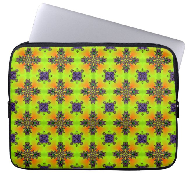 Capa Para Notebook Flores de Artdeco no Estilo Retroativo (Frente)