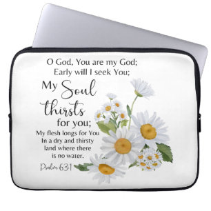 Capa Para Notebook Flores De Camomila De Escritura De Bíblia Psalm 63