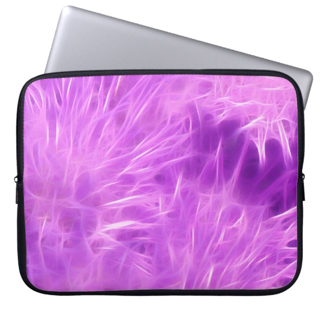 Capa Para Notebook Flores de Formas Roxas Transformadas (Frente)