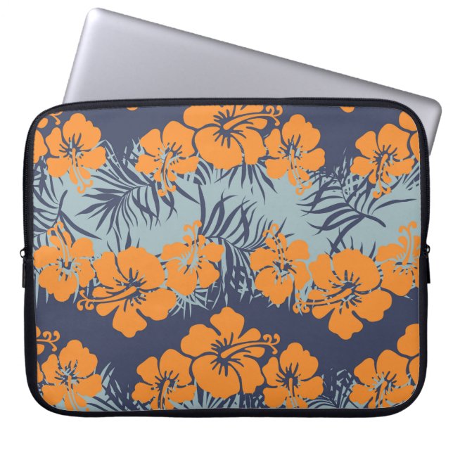 Capa Para Notebook Flores de Hibiscus: Papel de Carteira Floral Vinta (Frente)