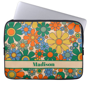 Capa Para Notebook Flores de Jardim Retro 60s 70s Personalizadas Flor