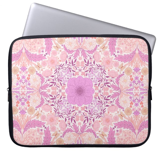 Capa Para Notebook Flores de jardim retrorreflectores a rosa (Frente)