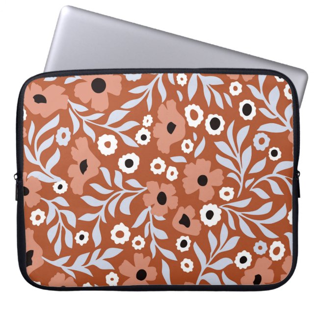Capa Para Notebook Flores de margarida: fundo abstrato. (Frente)