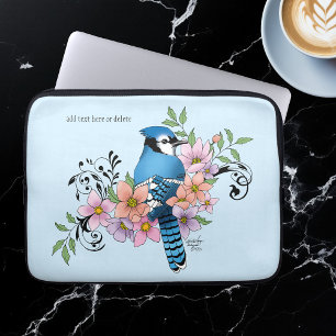 Capa Para Notebook Flores de Mola Azul