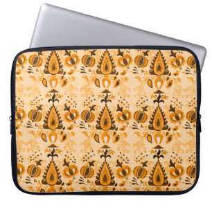 Capa Para Notebook Flores de ornamento sem costura em papel de parede