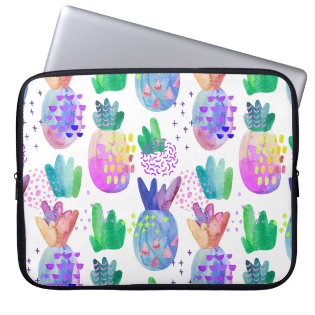 Capa Para Notebook Flores de outono pintadas à mão, padrão sem costur (Frente)