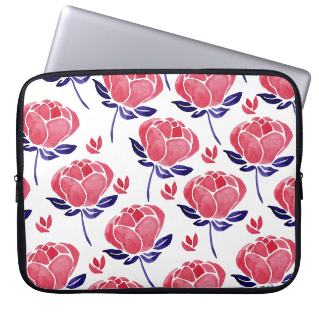 Capa Para Notebook Flores de primavera, padrão sem costura de aquarel (Frente)