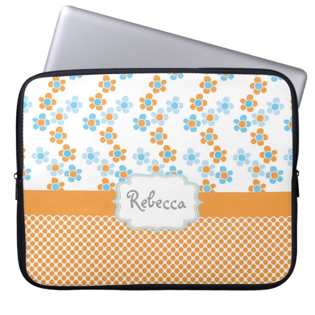 Capa Para Notebook Flores de verão ensolaradas bolsa de laptop amarel (Frente)