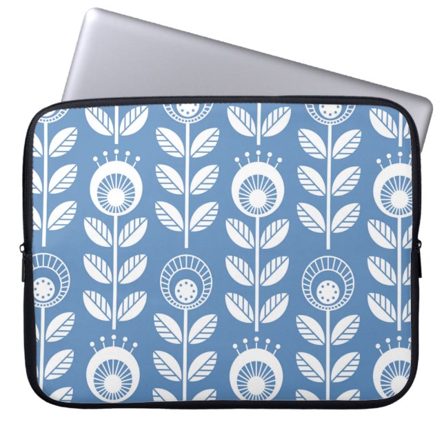 Capa Para Notebook Flores do estilo foliar escandinavo - floral unifo (Frente)