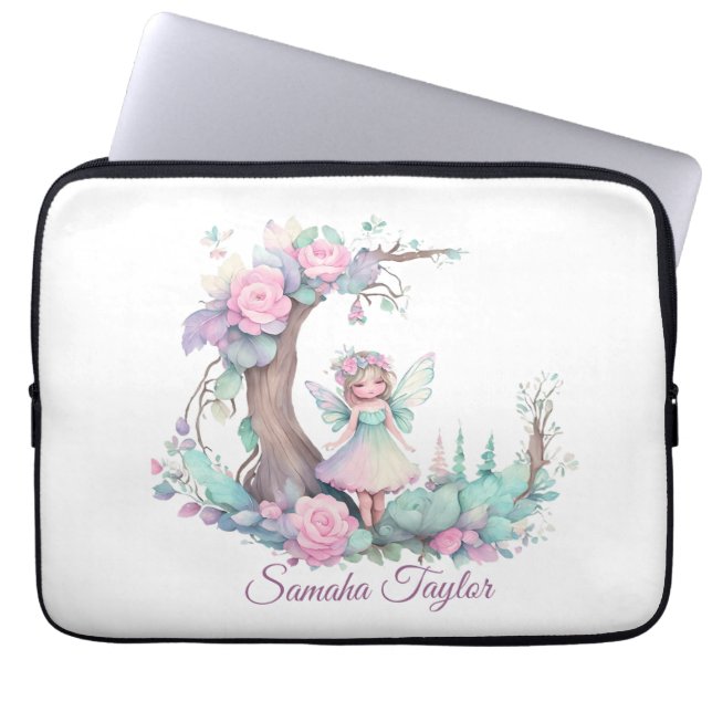 Capa Para Notebook Flores e Aquarelas de Fada (Frente)
