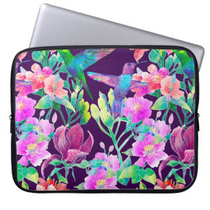 Capa Para Notebook Flores e aves exóticas