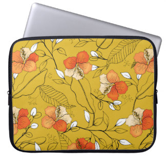 Capa Para Notebook Flores e folhas tropicais, sem costura