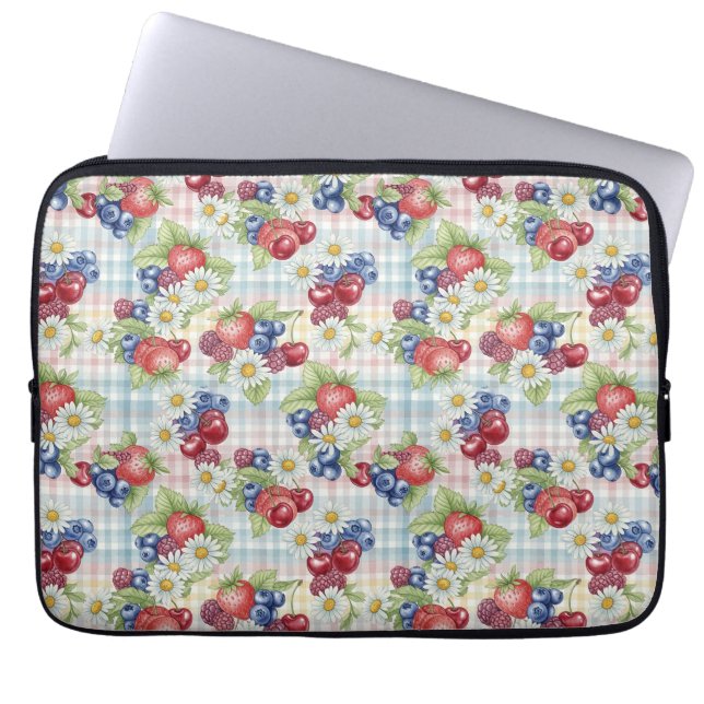 Capa Para Notebook Flores e Frutas (Frente)