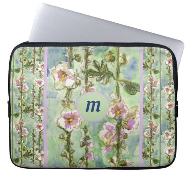 Capa Para Notebook Flores e Monograma de Rosas claro Mallow (Frente)