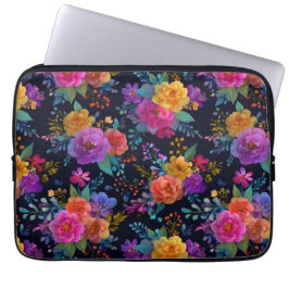 Capa Para Notebook Flores Elegantes Coloridas no Floral Glamoroso Pre