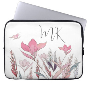 Capa Para Notebook Flores Florais de Aquarela Personalizadas Arte Flo