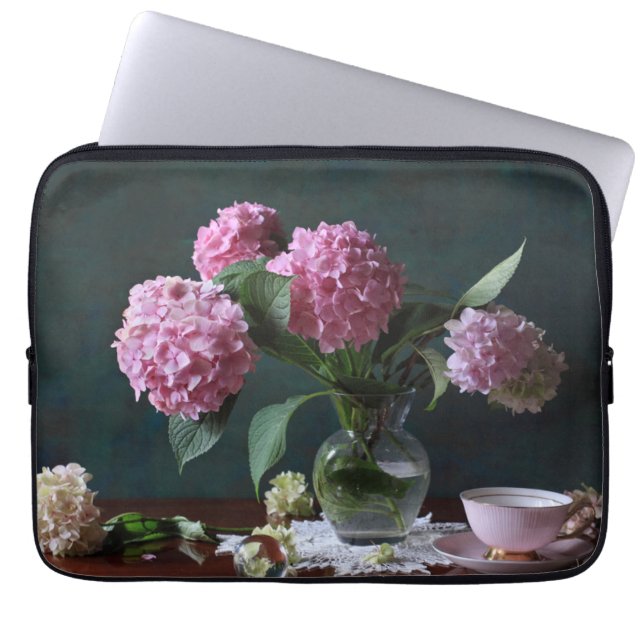 Capa Para Notebook Flores | Hydrangeas em Vase (Frente)