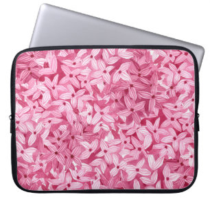 Capa Para Notebook Flores lilases de aquarelas: fundo floral rosa
