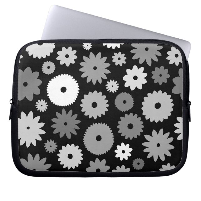 Capa Para Notebook Flores Monocromáticas Padrão Grande (Frente)